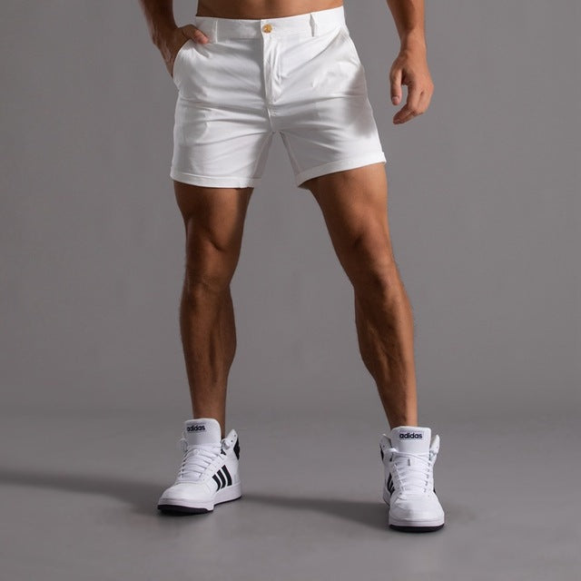 Fashionable slim-fit chino shorts for men – Emil-White-S-State of Style
