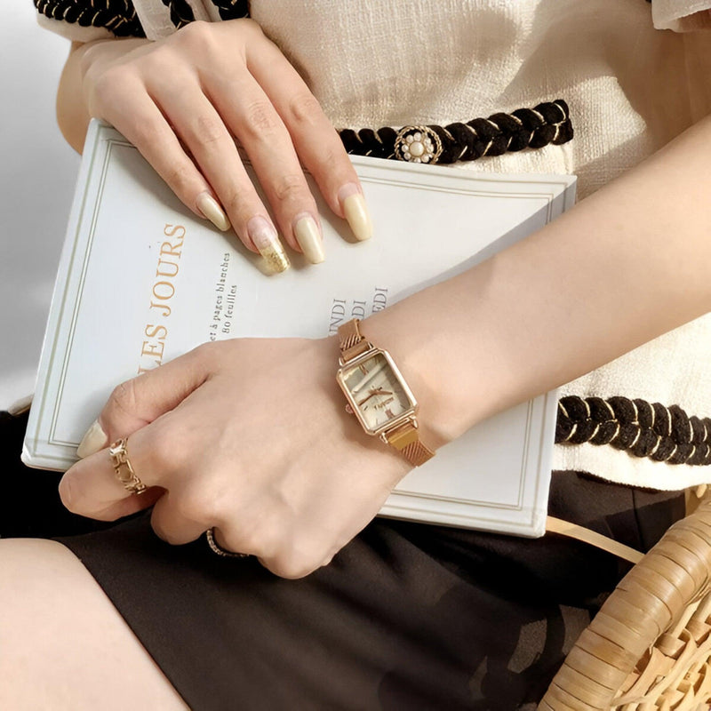Fashionable Square Watch with Magnetic Band - Selena-Brown-State of Style