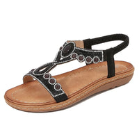 Fashionable women's sandals with rhinestones and glitter – summer shoes for parties and leisure.-Silver-3.5-State of Style