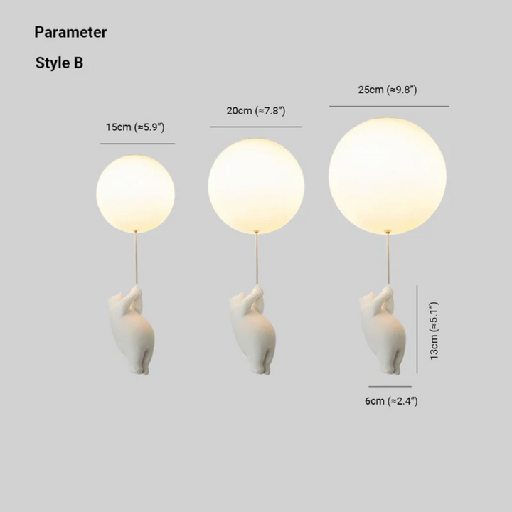 Fateh Ceiling Lights Pendant Lights Bear Balloon-A-15 cm-State of Style