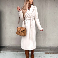 Felicity Jacket | Long Coat for Women-White-S-State of Style