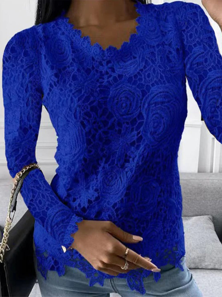 Feliza - Elegant Women's Blouse-Blue-M-State of Style