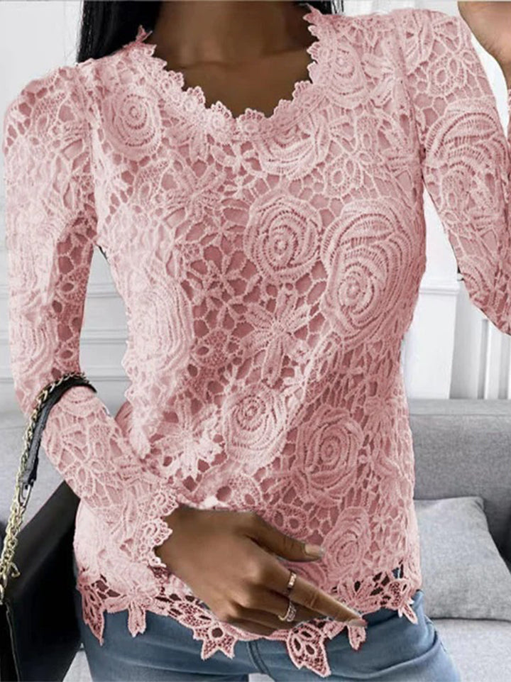 Feliza - Elegant Women's Blouse-Pink-M-State of Style