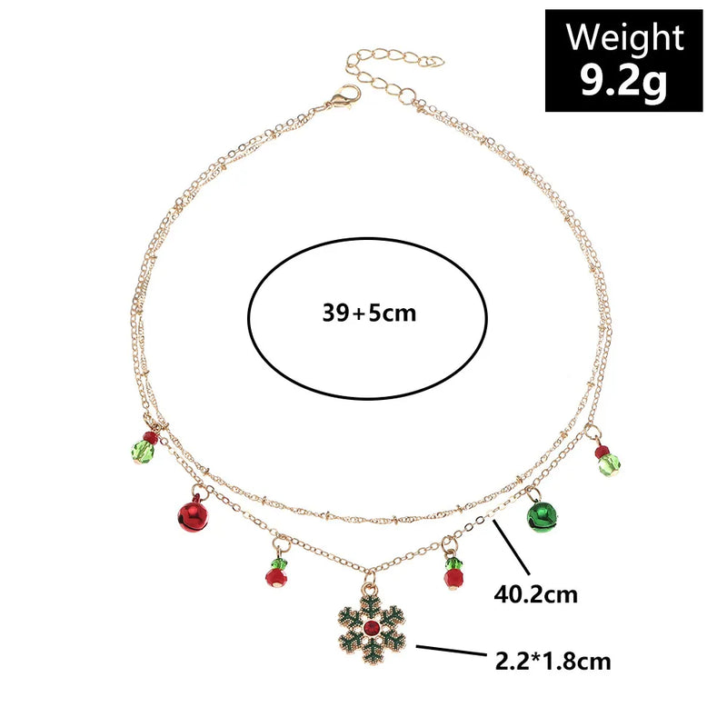 Festive Colourful Snowflake Necklace-State of Style