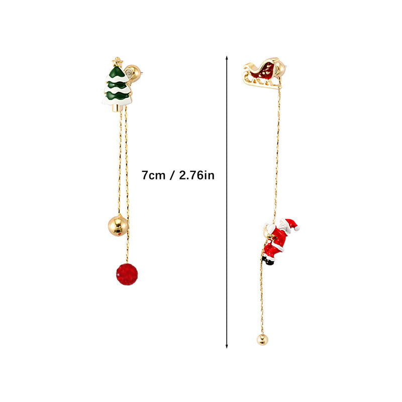 Festive Santa Tassel Earrings | Long Christmas Dangle Jewellery-CHRISTMAS TREE-State of Style