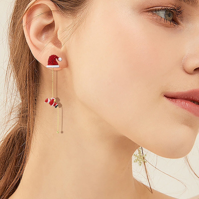 Festive Santa Tassel Earrings | Long Christmas Dangle Jewellery-CHRISTMAS TREE-State of Style