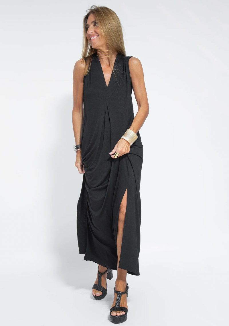 Figure-hugging dress with waistcoat – Valentina-Black dress + waistcoat in black-S-State of Style