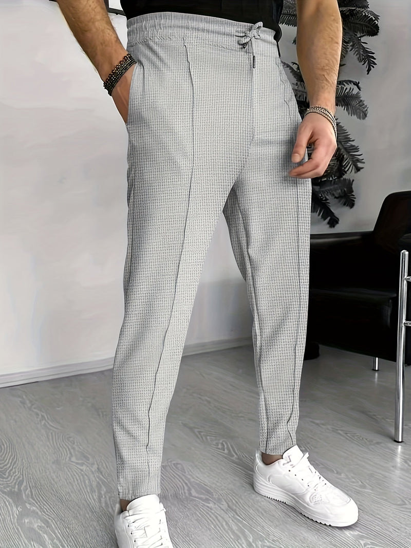 Finn Comfortable Waffle Joggers for Men-Blue-S-State of Style