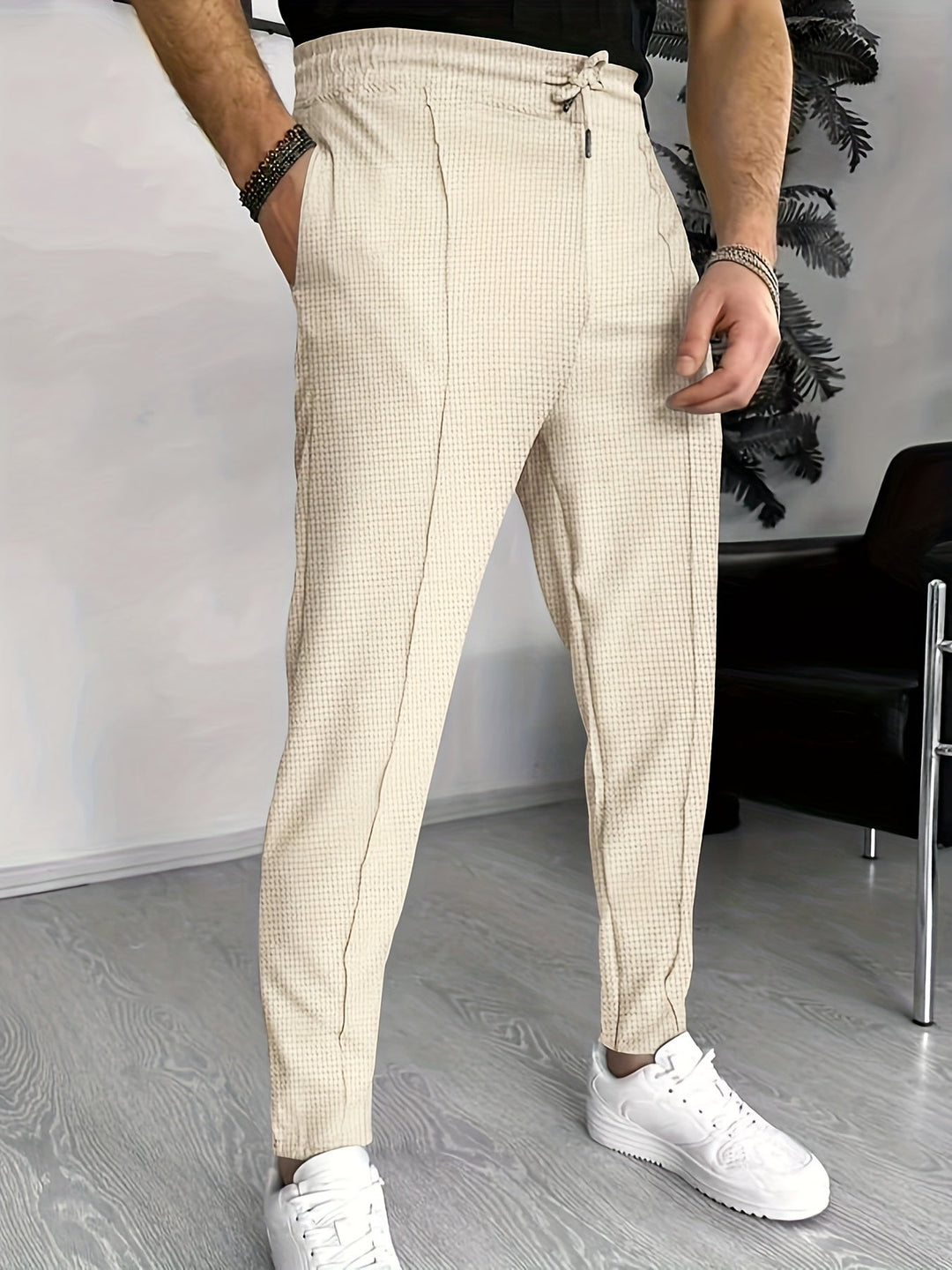 Finn Comfortable Waffle Joggers for Men-Blue-S-State of Style