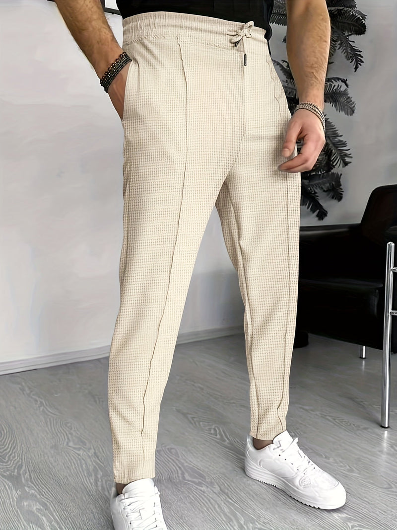 Finn Comfortable Waffle Joggers for Men-Blue-S-State of Style