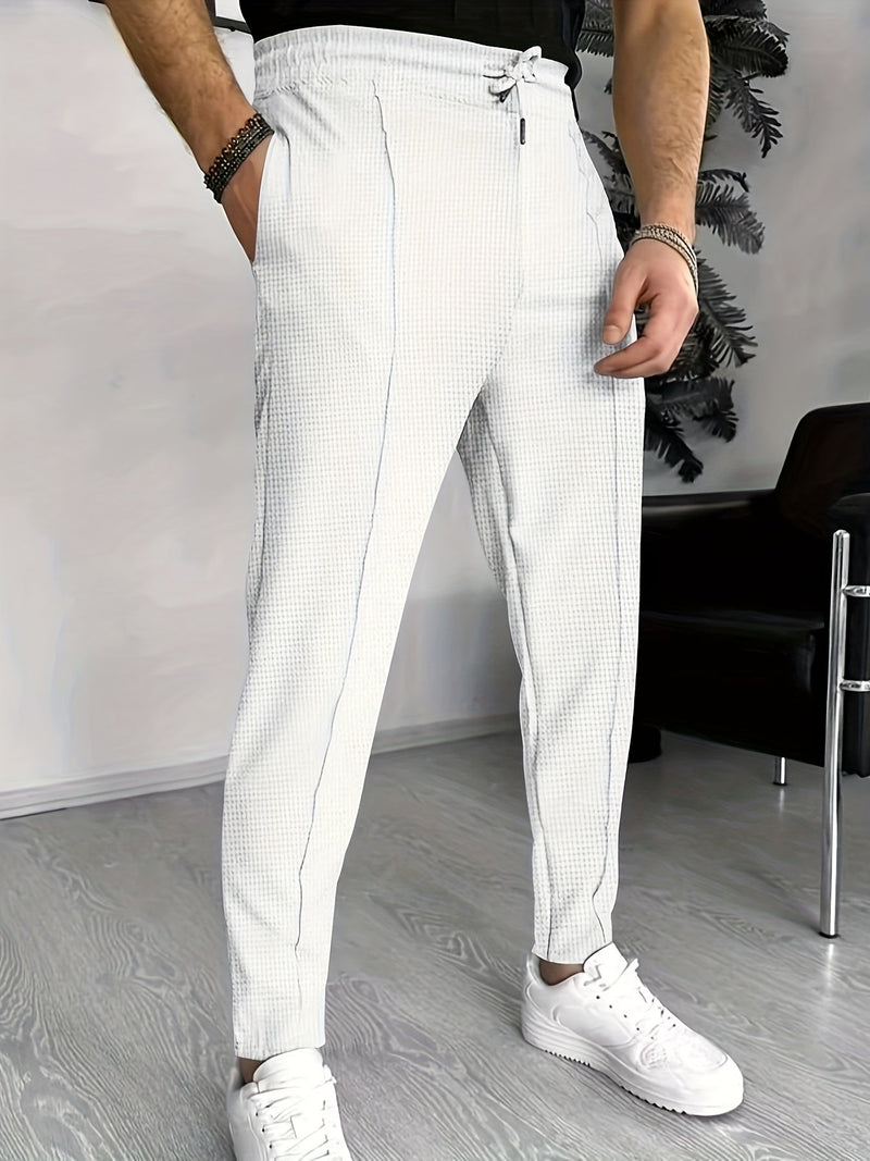 Finn Comfortable Waffle Joggers for Men-Blue-S-State of Style