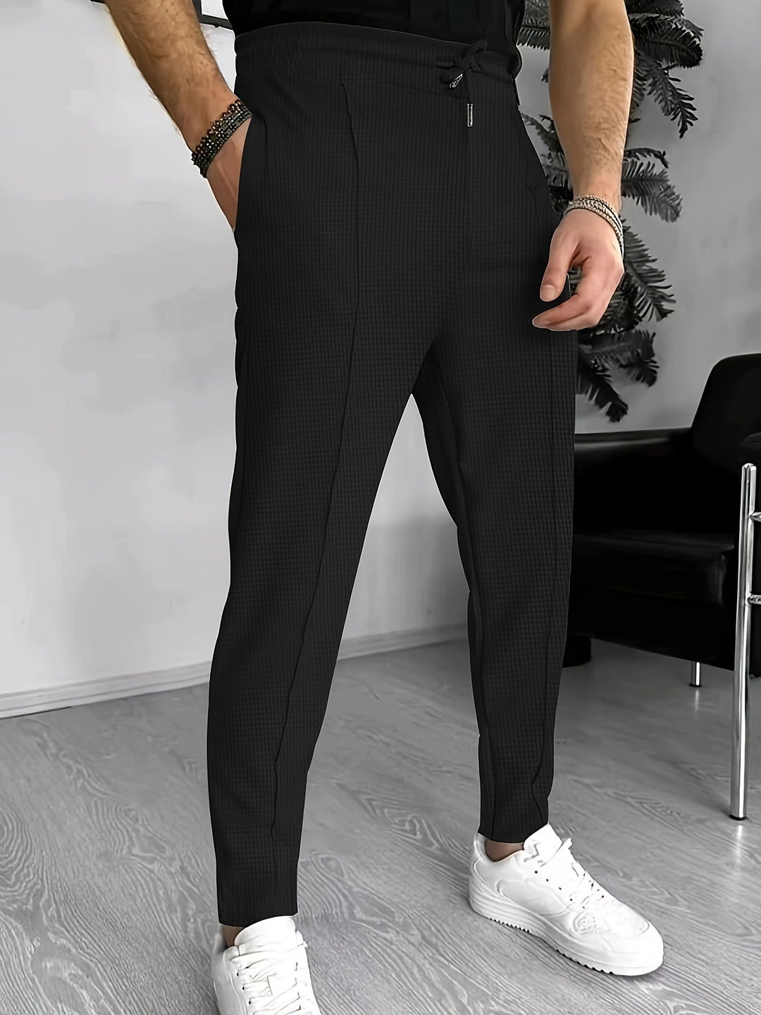 Finn Comfortable Waffle Joggers for Men-Blue-S-State of Style