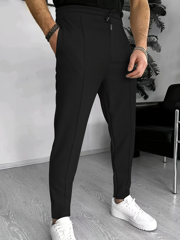 Finn Comfortable Waffle Joggers for Men-Blue-S-State of Style