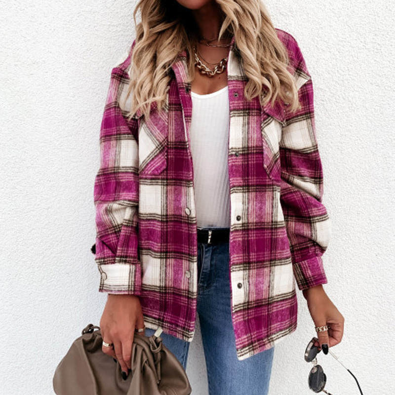 Flannel Jacket For Women | Stylish & Warm Outerwear-Red-S-State of Style