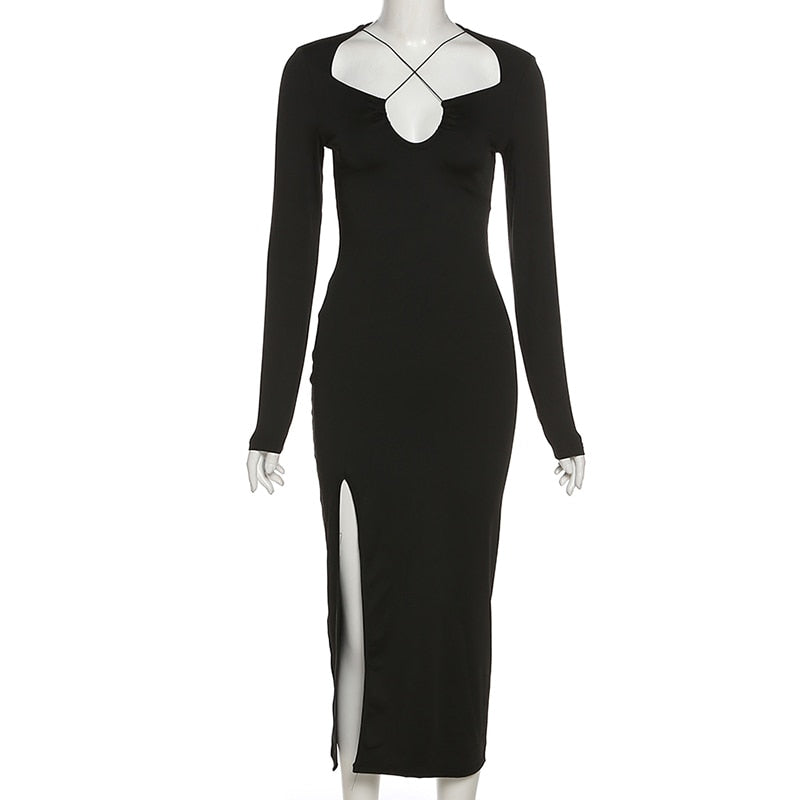 Flattering Bodycon Dress | Chic & Comfortable-Black-S-State of Style