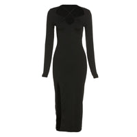Flattering Bodycon Dress | Chic & Comfortable-Black-S-State of Style
