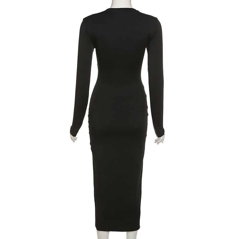 Flattering Bodycon Dress | Chic & Comfortable-Black-S-State of Style