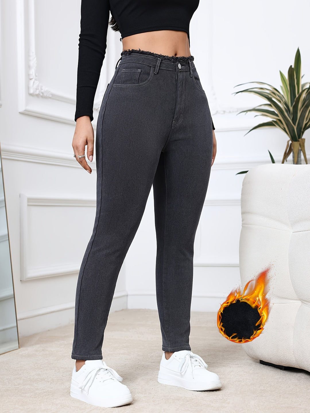 Fleece-Lined Skinny Jeans - Eliana-XS-State of Style