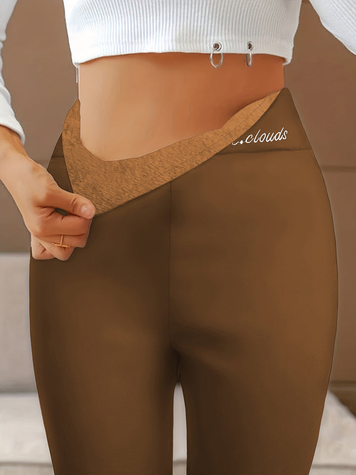 Fleece Lined Thermal Leggings - Celine-Grey-S-State of Style