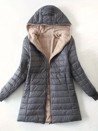Fleece-Lined Women's Jacket with Zip - Eliza-Dark Grey-XS-State of Style