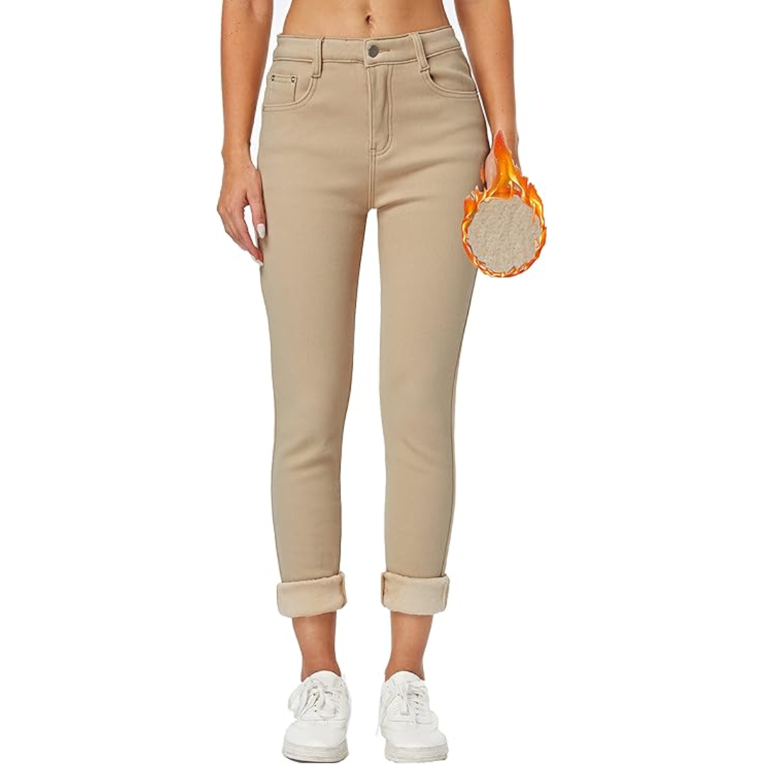 Fleece-Lined Women's Thermal Jeans - Hannah-Black-XS-State of Style