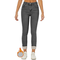 Fleece-Lined Women's Thermal Jeans - Hannah-Black-XS-State of Style