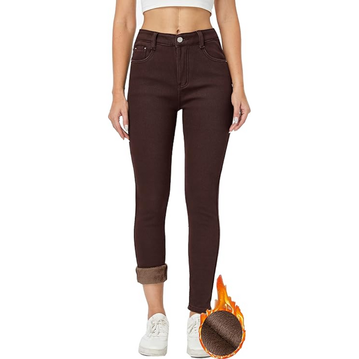 Fleece-Lined Women's Thermal Jeans - Hannah-Black-XS-State of Style