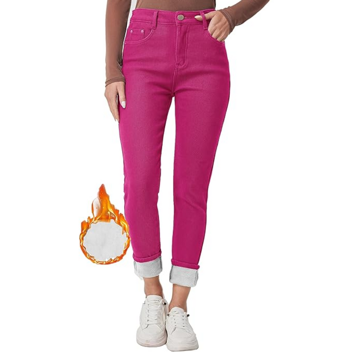 Fleece-Lined Women's Thermal Jeans - Hannah-Black-XS-State of Style