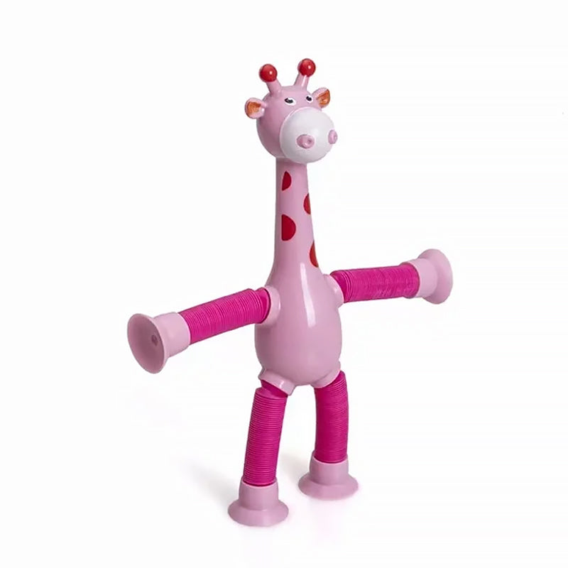 Flexible Giraffe Toy with Suction Cup - StretchyGiraffe-Without Lights-Pink-State of Style