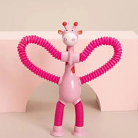 Flexible Giraffe Toy with Suction Cup - StretchyGiraffe-Without Lights-Pink-State of Style