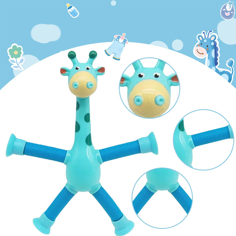 Flexible Giraffe Toy with Suction Cup - StretchyGiraffe-Without Lights-Pink-State of Style
