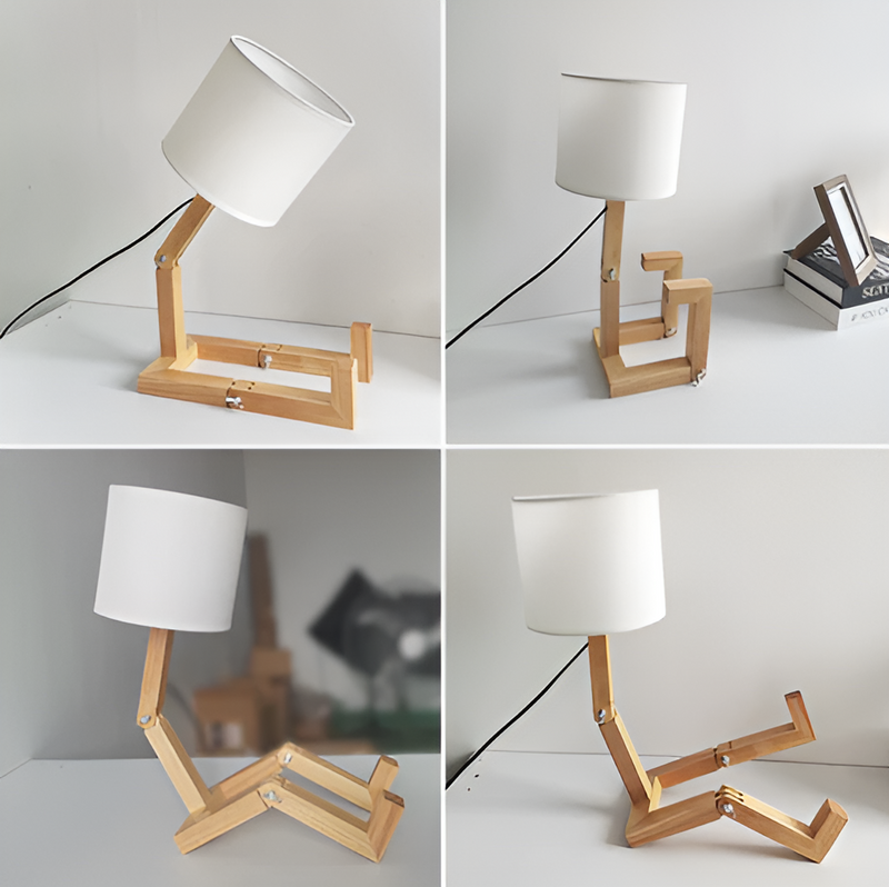Flexible Robot Desk Lamp made of Solid Wood – LumoBot-State of Style
