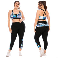FlexiFit Plus Size Activewear Set – Confident & Comfortable Training Gear-Blue A-2XL-State of Style