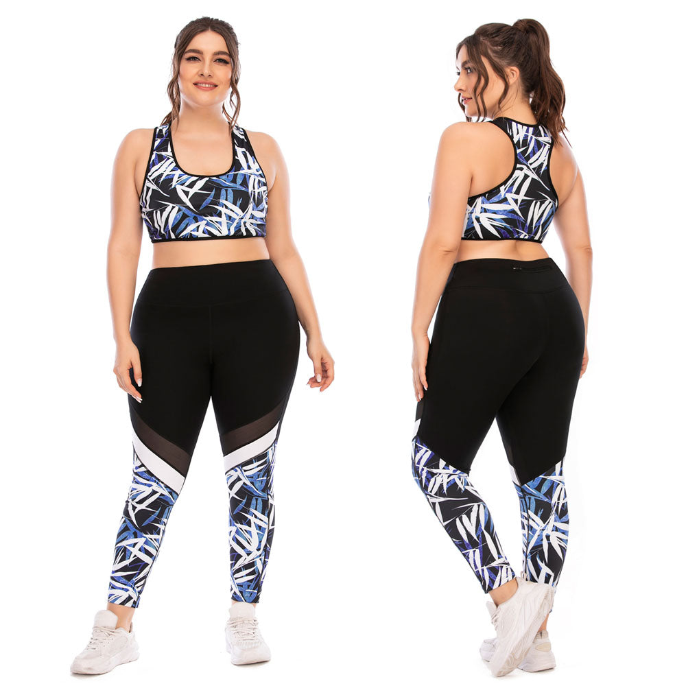 FlexiFit Plus Size Activewear Set – Confident & Comfortable Training Gear-Blue B-2XL-State of Style