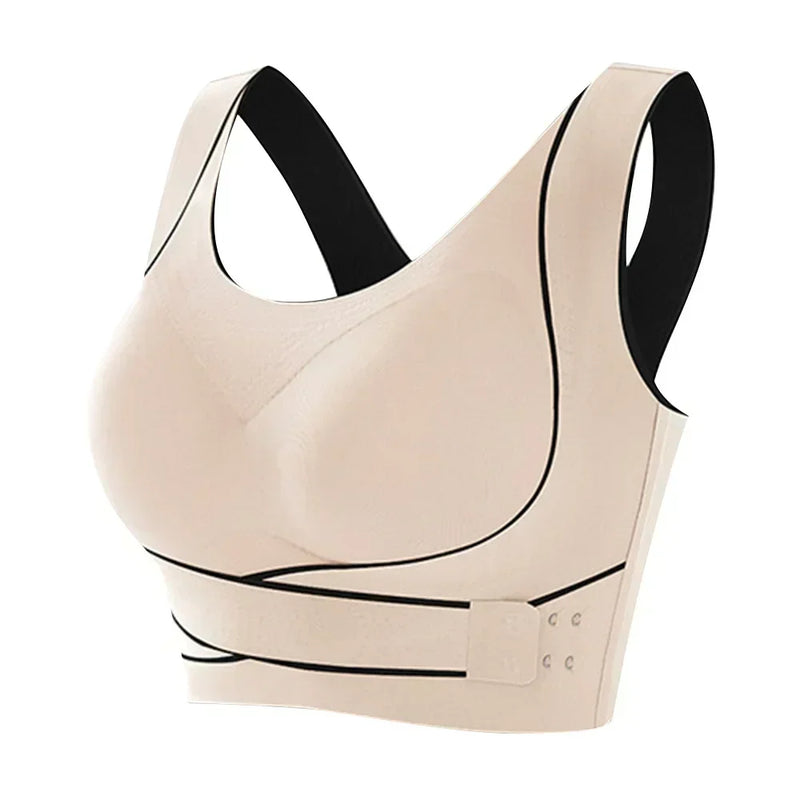 FlexiFit Sports Bra with Adjustable Closure-Beige-M-State of Style
