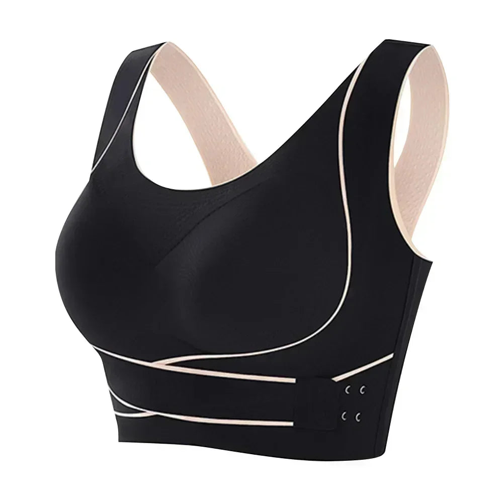FlexiFit Sports Bra with Adjustable Closure-Black-M-State of Style