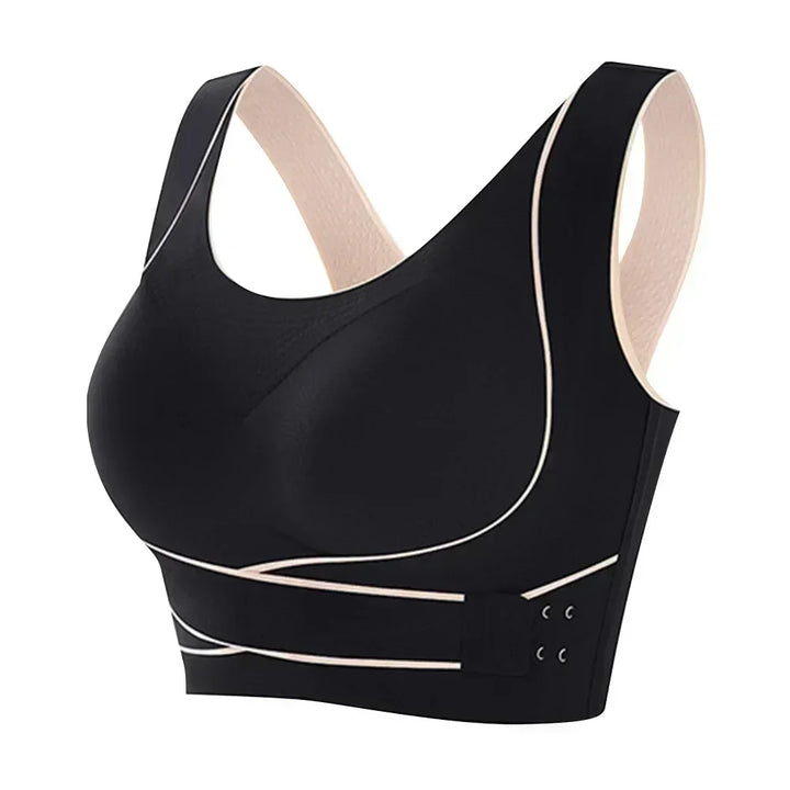FlexiFit Sports Bra with Adjustable Closure-Black-M-State of Style