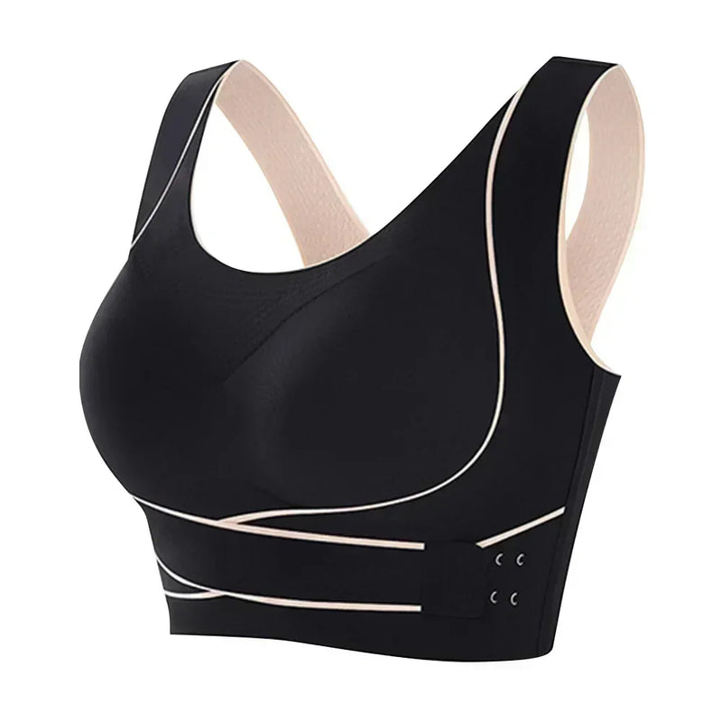 FlexiFit Sports Bra with Adjustable Closure-Black-M-State of Style