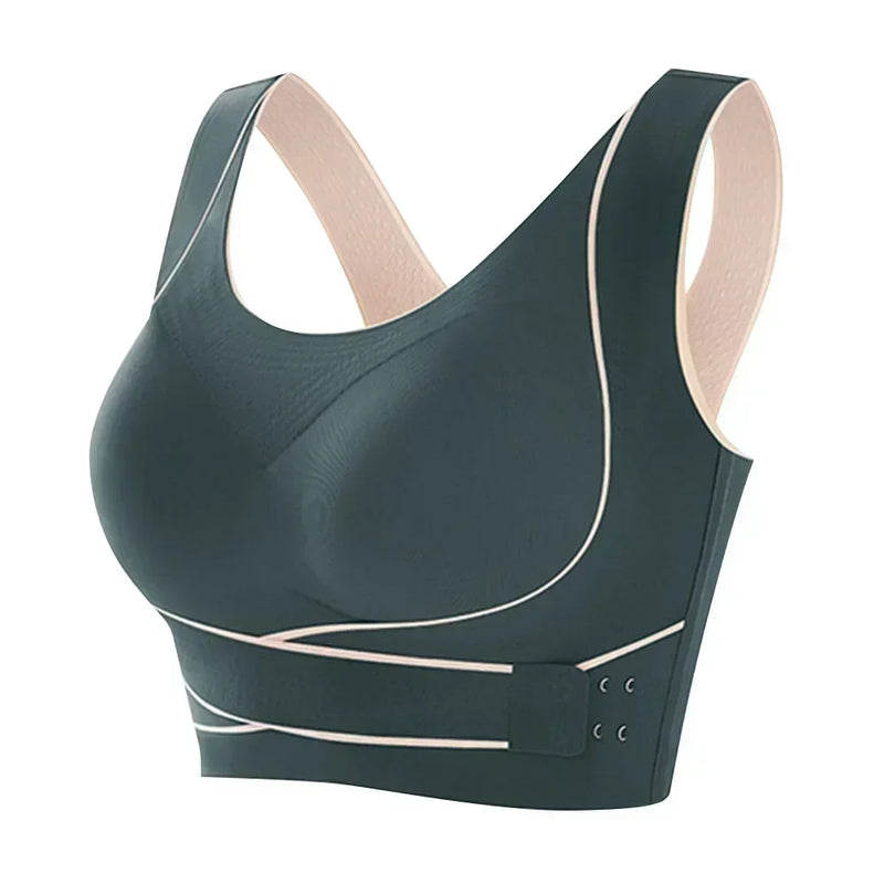 FlexiFit Sports Bra with Adjustable Closure-Grey-M-State of Style