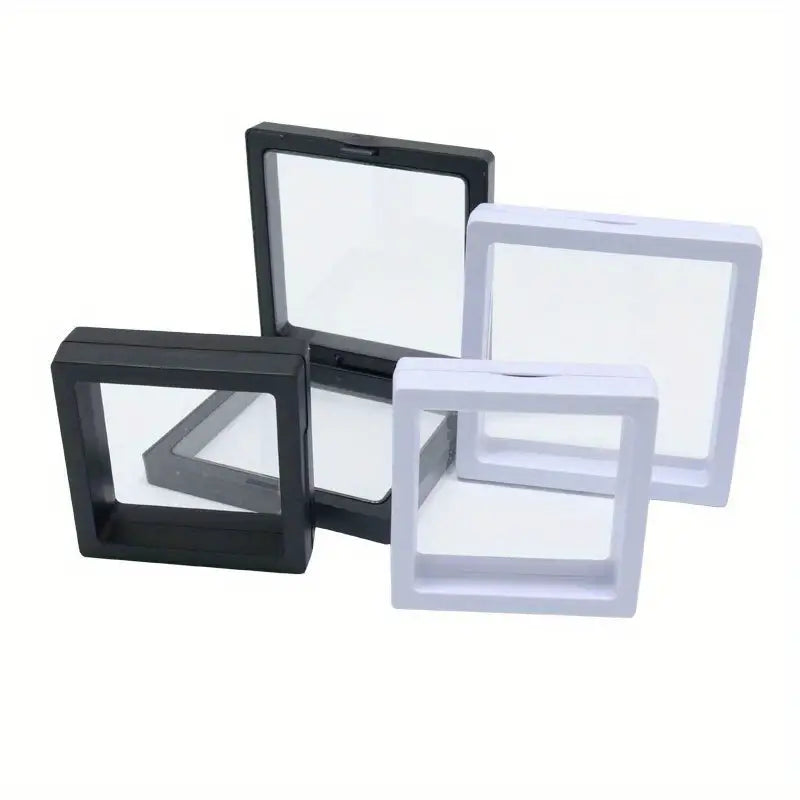 Floating Jewellery Display Boxes | 10-Piece Set-BLACK-7 X 7 CM-State of Style
