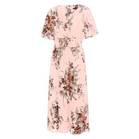 Floral Chiffon Plus Size Dress-Pink-L-State of Style