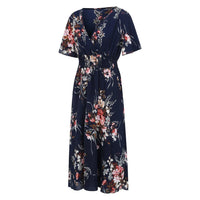 Floral Chiffon Plus Size Dress-Pink-L-State of Style