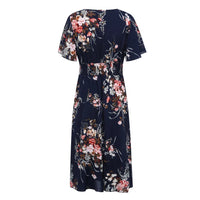 Floral Chiffon Plus Size Dress-Pink-L-State of Style