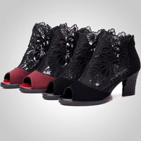 Floral Heels | Elegant Women's Shoes-Black-3.5-State of Style