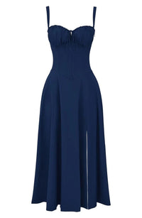 Floral Maxi Dress with Waist Detail - Fleur-Rose Blossom-S-State of Style