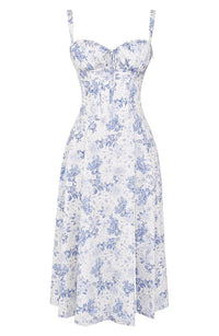 Floral Maxi Dress with Waist Detail - Fleur-Rose Blossom-S-State of Style