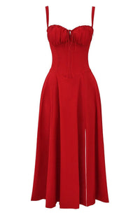 Floral Maxi Dress with Waist Detail - Fleur-Rose Blossom-S-State of Style