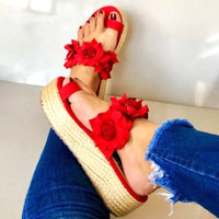 Floral Sandals | Elegant Women's Footwear-Red-3.0-State of Style