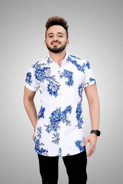 Floral short-sleeved summer shirt for men – Fabrizio-XS-State of Style