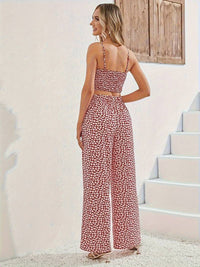 Floral Spaghetti Strap Two-Piece Set | Stylish & Comfortable-Black-M-State of Style